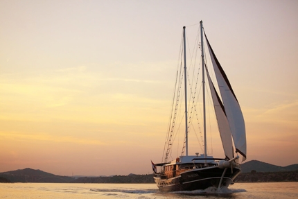 Gulet Croatia, a 32m-long gulet with seven cabins and four crew members.