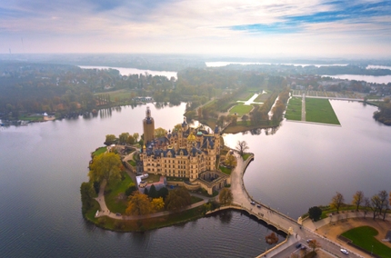 An ariel view of Schwerin Castle