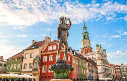 The statue of Apollo in Poznań, Poland