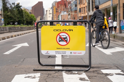 A ciclovia sign in Bogota