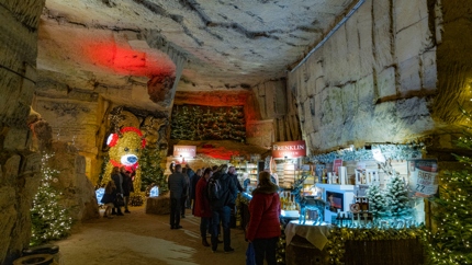 Christmas market in a cave