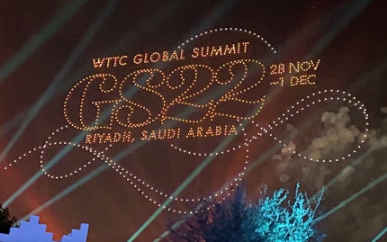Drone and firework display at WTTC Global Summit 2022
