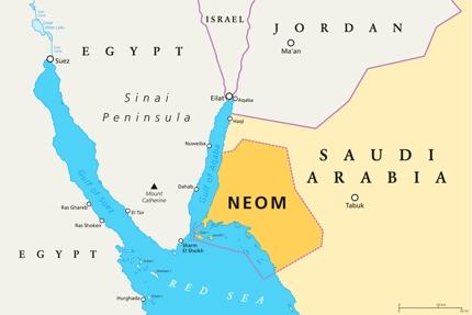 The geographical location of NEOM